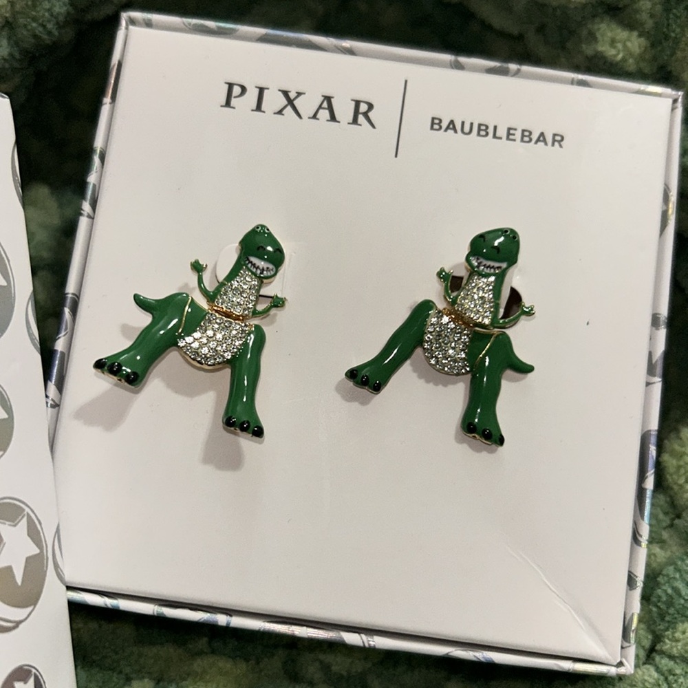 BaubleBar x Disney Pixar Toy Story Rex the dinosaur Earrings NEW! - Picture 7 of 11